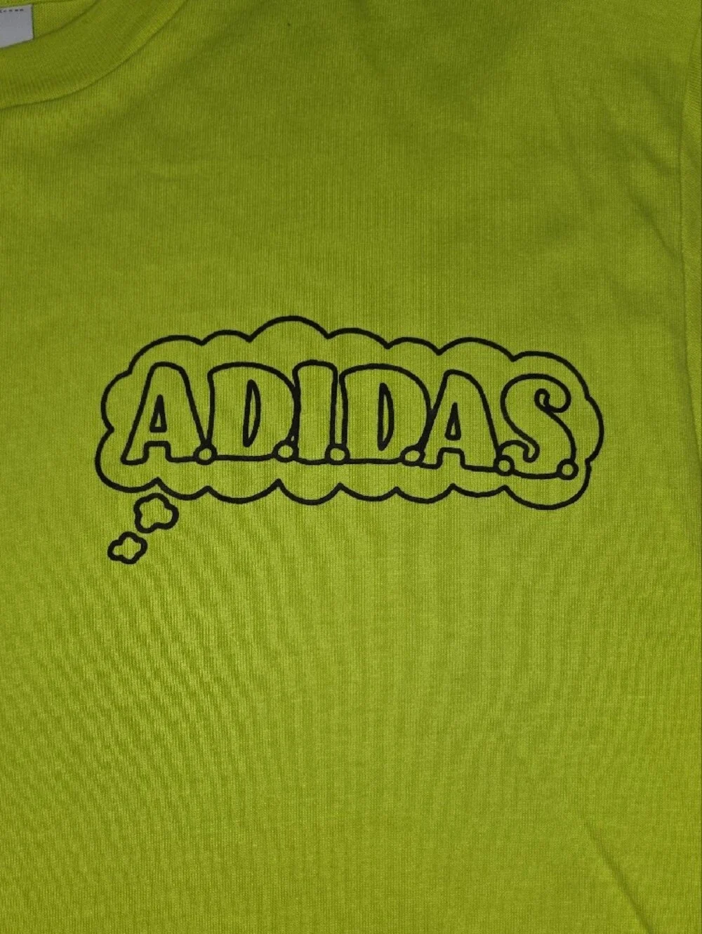 adidas Neon Lime Graphic Tee with Black Logo